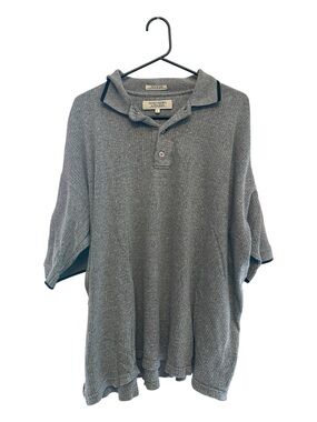Vintage 90’s Northern Apparel 100% Cotton Gray Polo with Subtle Texture Large